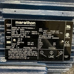 MARATHON MOTORS 145TTTN16629AAJ Severe Duty Motor E654A*