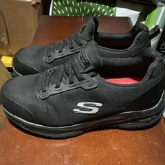 SKECHERS Arch Fit Black Alloy Toe Slip Resistant Low Top Work Shoes US 7.5