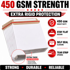 11×13.5 Rigid Photo Mailers Self Seal Stay Flat Cardboard Envelopes