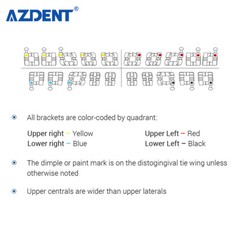 AZDENT Dental Orthodontic Ultrathin Mini/Standard Metal Bracket Braces Hook 345