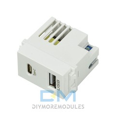 Type 128 USB Power Module Dual Port 2.1A 5V USB+Type-C Charging Socket Module