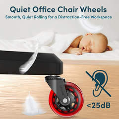 Office Chair Wheels Replacement, Heavy Duty, Red, 5-Pack Fits 98% | Original Rub