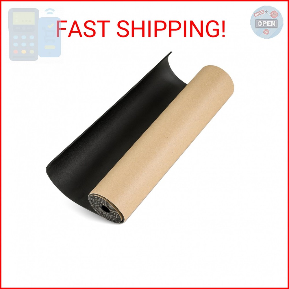 weyleity Sponge Neoprene with Adhesive Foam Rubber Sheet | 1/8” Thick x 12” Wide