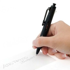Tombow AirPress 56065 Ballpoint Pen, Black Barrel, 0.7mm Fine, Black Ink