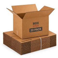 BOX USA Moving Boxes Medium 18″L x 14″W x 12″H 10-Pack | Corrugated Cardboard…