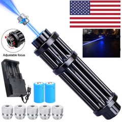 Adjustable High Power Blue Laser Burning Light Pointer Visible Dot Torch Light