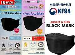 Happy Life Adults & Kids KF94 BLACK Face Mask [ Made in Korea ] Medical Good Day