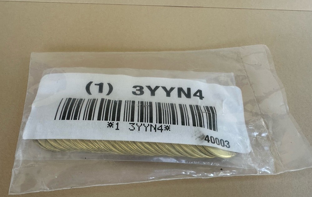 C.H. Hanson 40003 Numbered Tag, Brass, 1 In H X 1 In W, Brass, Round, 25 Pk