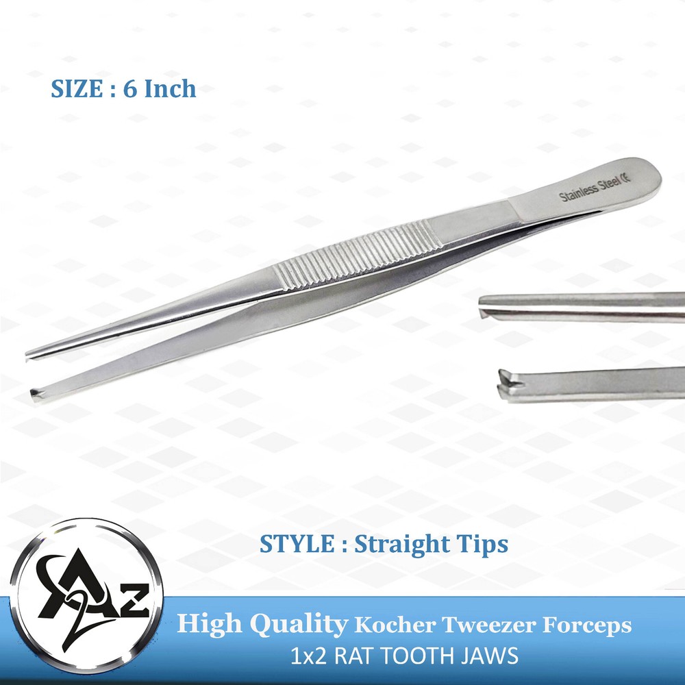 Dissecting Thumb Tissue Forceps 6″ 1×2 teeth Surgical Anatomic Tweezers Straight