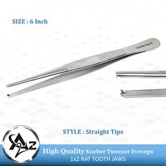 Dissecting Thumb Tissue Forceps 6″ 1×2 teeth Surgical Anatomic Tweezers Straight