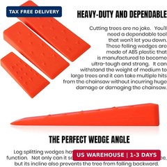 6 Pack Tree Felling Wedges with Spikes for Safe Tree Cutting – 2 Each of 10″, 8″