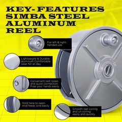 6″ Aluminum Tie Wire Reel Coil Uncoil Cord Holder Lightweight High Quality!
