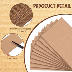 50 Pack Corrugated Cardboard Sheets 5x3in, Flat Inserts for Shipping