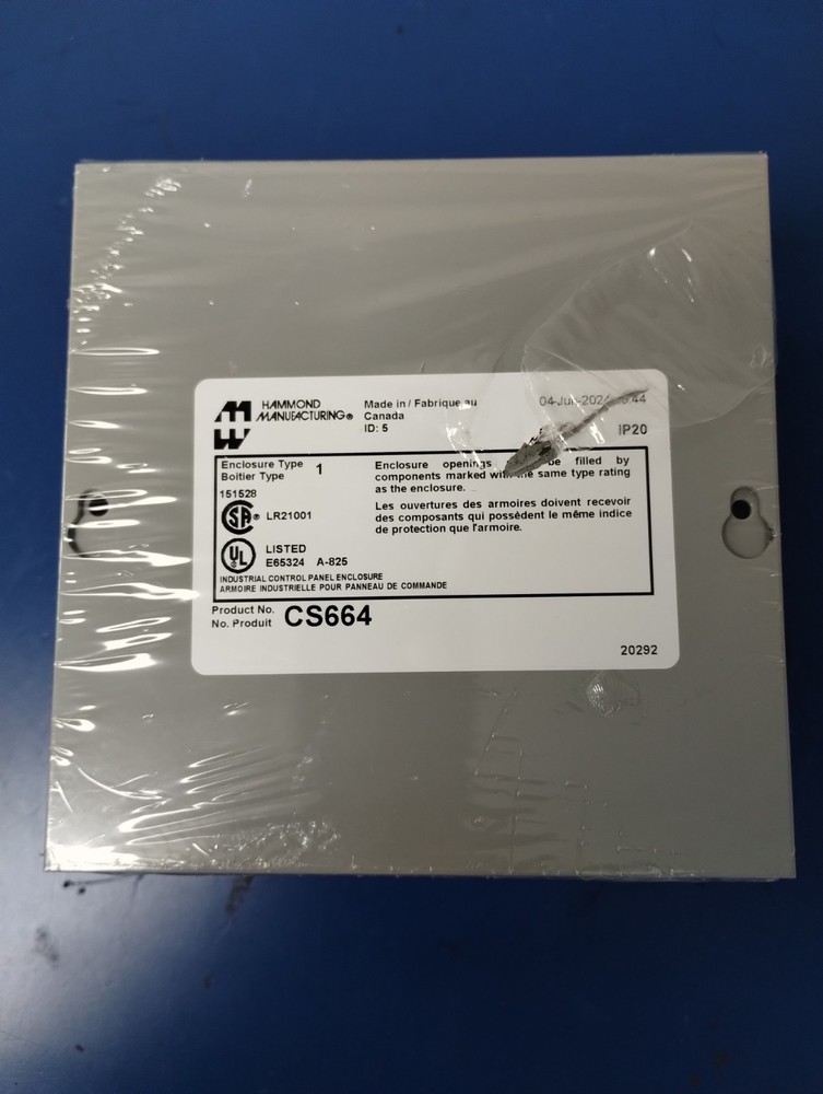 HAMMOND Junction Box: Steel, 6 in x 6 in x 4 in, NEMA 1, Solid Cover, Screw On.