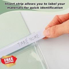 Fuutreo Magnetic File Holder Sage Green Horizontal 6 Pcs