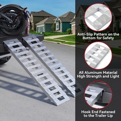 60”x12” Aluminum Trailer Ramps 6000LBS Car Trailer Truck Hook End 2 Ramps US