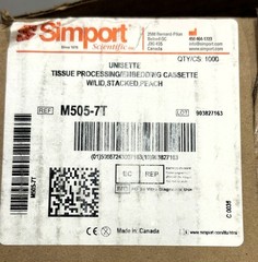 SIMPORT SCIENTIFIC CANADA M505-7T CASSETTE TISSUE UNISETTE W/LID STACKS 1000 PCS
