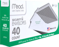 40Pcs Security Letter White Business Envelopes Security Printed Lining Gummed