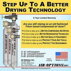 Refrigerated Compressed Air Dryer for 3 – 5 HP 2-Stage Air Compressor, JT Series