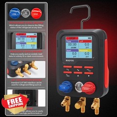 Rogvoc Digital AC Gauges RMG4DB-BK Refrigerant Kit