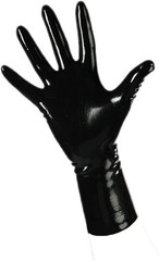 Black Latex Wrist Gloves Medium Size for Women Hand Wash Only Care Instructions