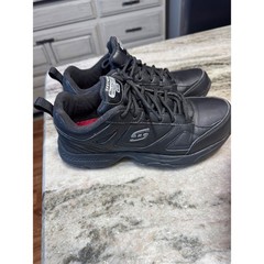 Skechers Work Shoes Women 7.5 Black Relaxed Fit Memory Foam Slip Resistant 77200