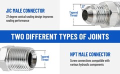 10 Pack Hydraulic Hose Adapter Fittings: 3/8″ JIC 37° Male X 3/8″ NPT Male New