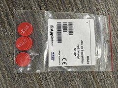 Appleton Red STOP Button Covers/Caps – Flush, Flat