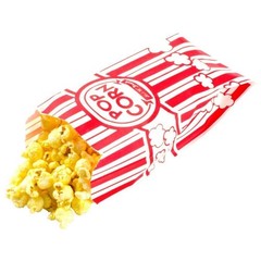 Carnival King Paper Popcorn Bags, 100 Count (Pack of 1), Red, White
