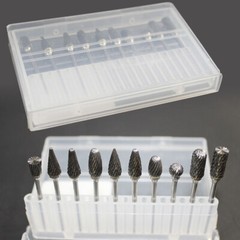 10PCS Tungsten Carbide Dental Cutter Kit Acrylic Burs Lab Tooth Drill 2.35mm US