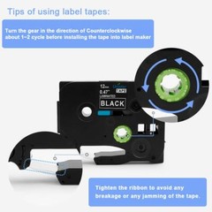2Pack Compatible TZe-335 Brother P-Touch TZe Tape 0.47 Laminated White on Black