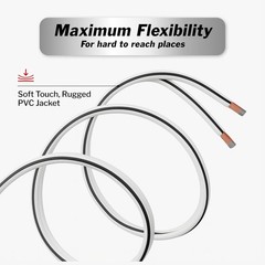 InstallGear 14 Gauge AWG Speaker Wire Cable – White (500ft) – Outdoor, Automo…