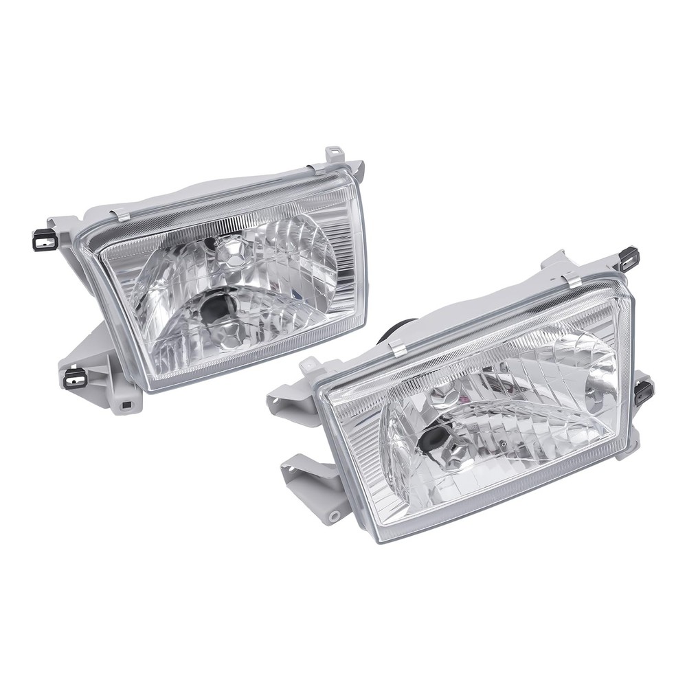 Pair Glass Headlights 4Runner 1996-2002 Clear Lens White Housing 81110-35320