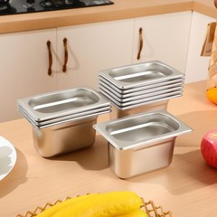 10 Pcs 1/9 Size 4 Inch Deep Hotel Pan Stainless Steel Steam Table Pan Commercial