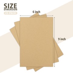 Golden State Art, 25 Pack 6×9 Corrugated Cardboard Sheets, Flat 6×9, Brown