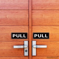 RAMIEYOO Push Pull Sticker Sign,6 Pack Push Pull Signs for Glass Doors and Ot…