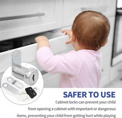 1/2/4/6/10/12 Pack Cam Lock 1-1/8” Cabinet Toolbox Safe Drawer RV Lock Camper
