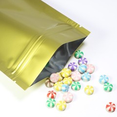 100/200/500 Glossy Gold Mylar Foil Smell Proof Resealable Zip Seal Lock Bags
