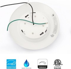 JULLISON 5 Pack 6″ LED Recessed Surface Mount Disk Dimmable Light White 5000K