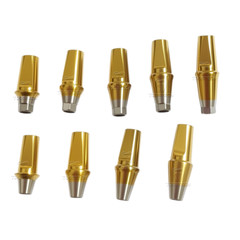 6pcs Titanium straight abutment ti cemented abutment fits to Osstem Hiossen TS