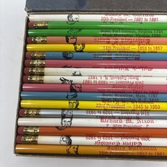Blue Bonnet Set of 34 US United States PRESIDENTS PENCILS Advertisement Promo