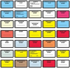 EXHIBIT, 7/8 X 1-1/2 inches, 240 labels per pack , White stickers