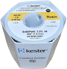 44 Lead Solder Wire – 1 lb – 0.062 in Wire Diameter – Sn/Pb Compound – 40 % Lead