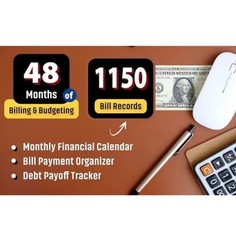 Buy 1 Get2Monthly Bill Payment Tracker Planner, Large Undated Monthly, 48 Months