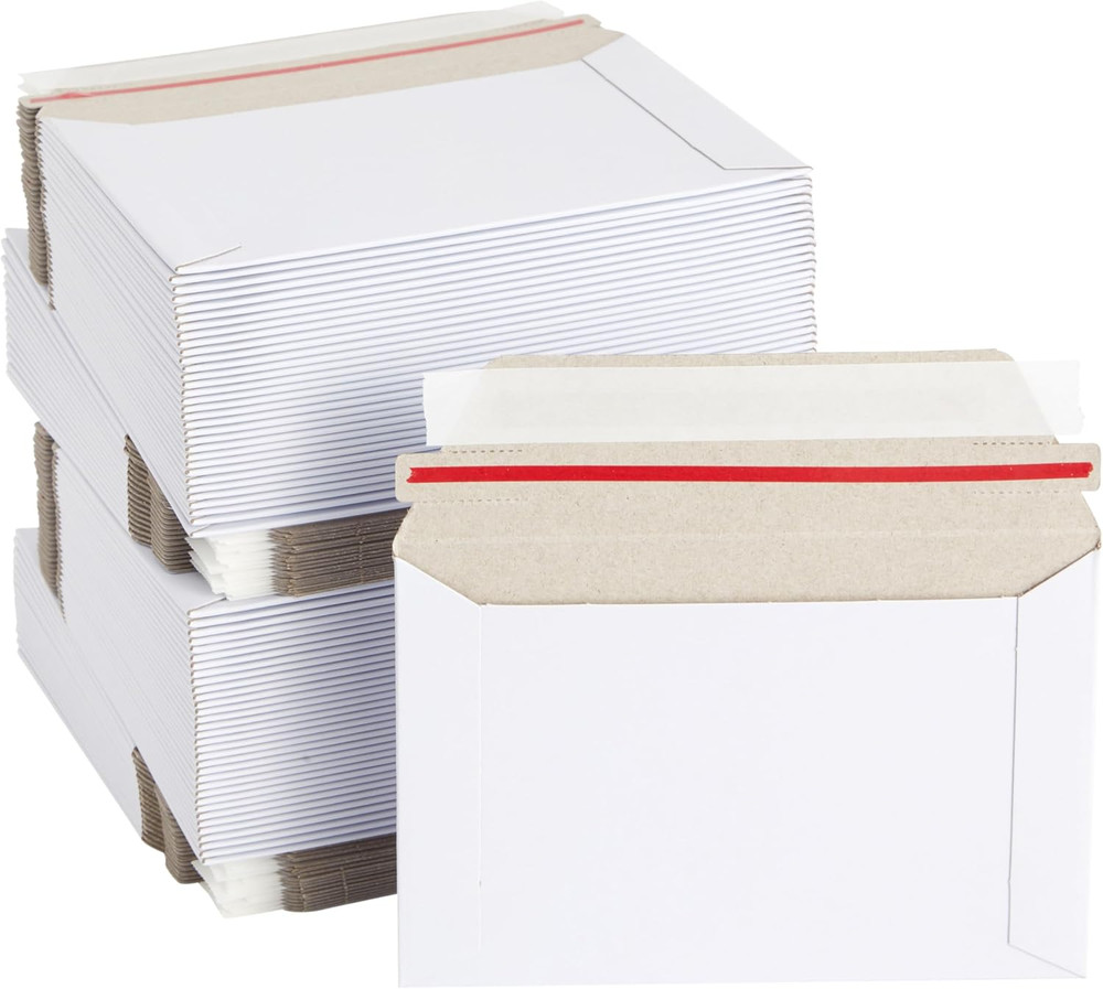 Mailing Envelopes – 6.5 X 4.5 In, White, 100 Count, Flat Peel & Seal – Thick Car