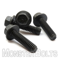 Bulk Qty 1000 – 1/4-20 x 2″ Hex Flange (Frame) Bolt Grade 8 Black Phosphate