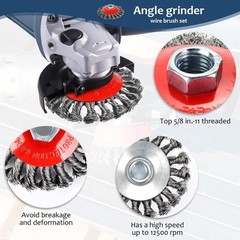 6PCS Wire Wheel Brush Set for Angle Grinder, 4″ & 3″ Cup Brushes, Rust Removal,