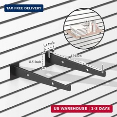 12 Inch Slatwall Shelf Bracket Set of 12, Heavy Duty Slat Wall Shelf Bracket, Me