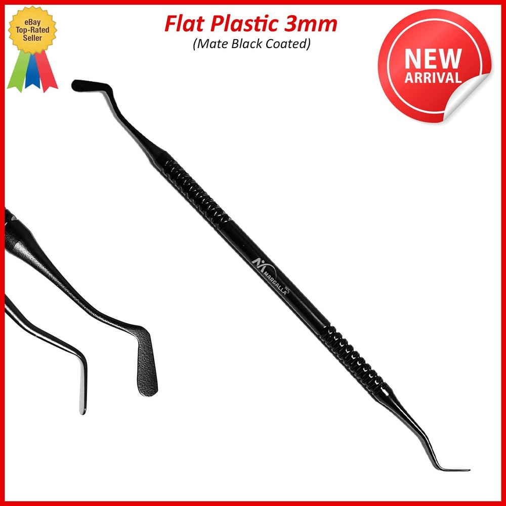 Dental Flat Plastic Filling 3mm Restorative Amalgam Double Ended Mate Black