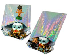 4X8 Holographic, Sunset Peach Bubble Mailers, Metallic Padded Shipping Mailing
